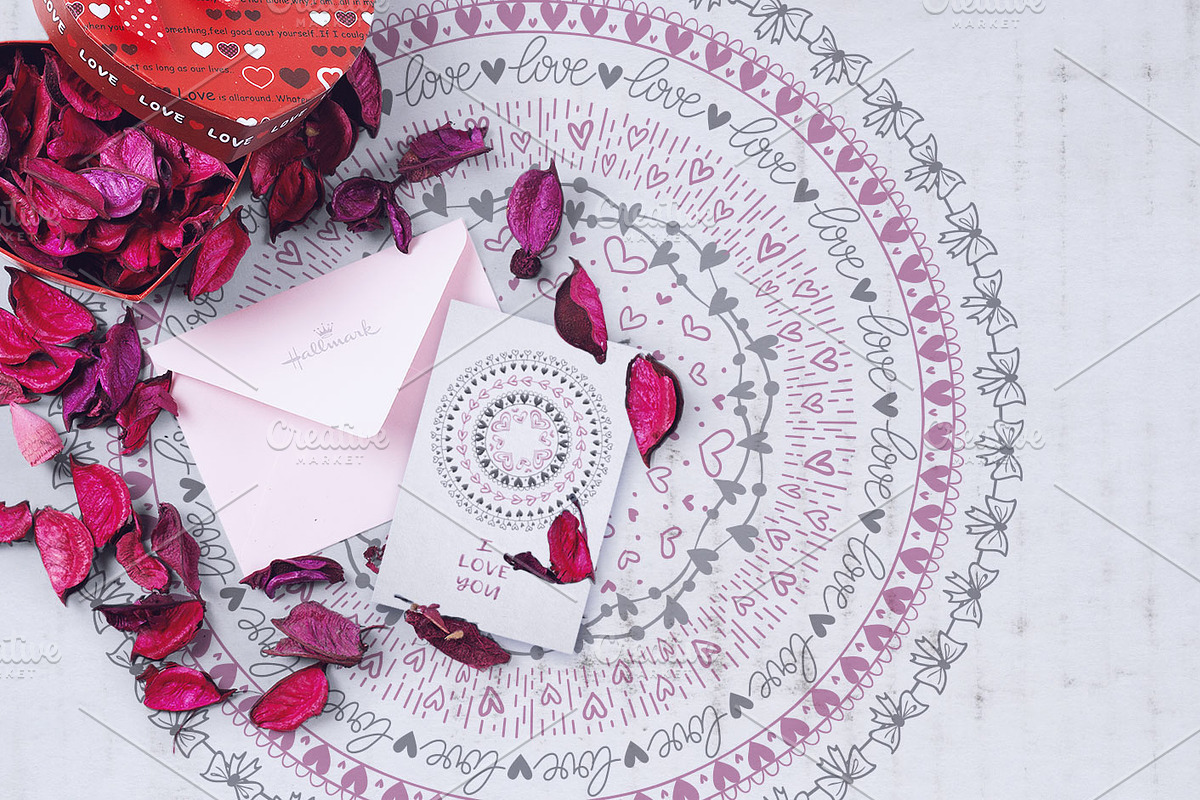 60 Hand Drawn Romantic Pattern Brush, a Brush Add-On by Mallinka (Photo 10 of 12)
