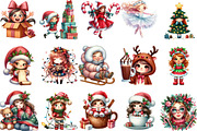 Cute Holiday Girls – Funny Christmas, an Illustration by Designking (Thumbnail 1 of 4)