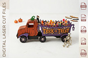 Pumpkin Candy Truck Laser Cut, an Object Graphic by WoodoraCut (Thumbnail 3 of 9)