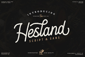 Hesland - Vintage Script Font