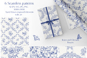 Vintage Seamless Patterns Toile Blue, a Pattern Graphic by ON_lineart_store (Thumbnail 2 of 10)