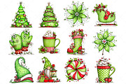 Green Christmas Clipart Png, an Illustration by Craft Nest (Thumbnail 5 of 11)