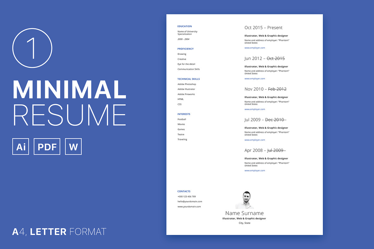 Minimal Resume 01, a Resume Template by Spovv