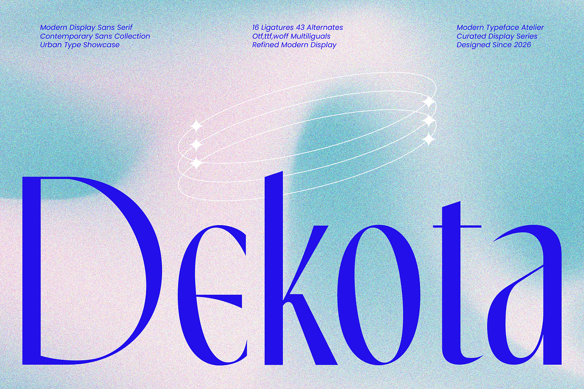 Dekota Modern Display Sans Serif, a Sans Serif Font by timelesstype.co (Photo 1 of 15)