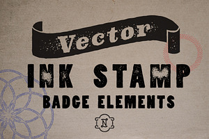 Vector Ink Stamp Badge Elements