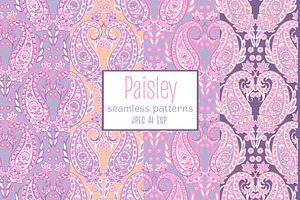 Pink Pailsey seamless pattern, a Pattern Graphic by antalogiya
