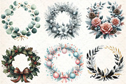 Watercolor Christmas Wreath Clipart, an Illustration by DreamCafeArt (Thumbnail 3 of 5)