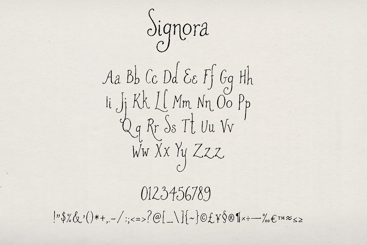 Signora - Textured Font, a Handwritten Font by Mneme (Photo 5 of 7)