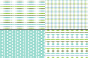 Seamless Blue Green Stripes & Plaids