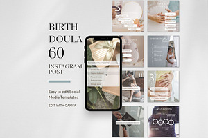 Doula Instagram Post Template, a Social Media Template by CreativeTempHub