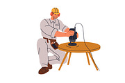 Workers, carpenters do woodwork set, a Work Illustration by Good Studio (Thumbnail 7 of 11)