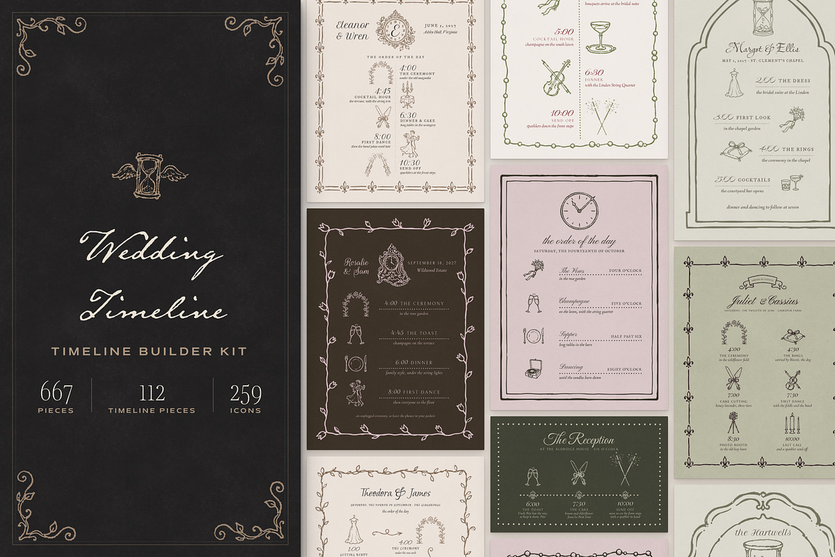 Wedding Timeline & Itinerary Kit, an Object Graphic by The October Creative (Photo 1 of 22)