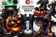 Halloween Character Boots Cliparts, a Seasonal Illustration by ThatsDesignArt (Thumbnail 1 of 10)