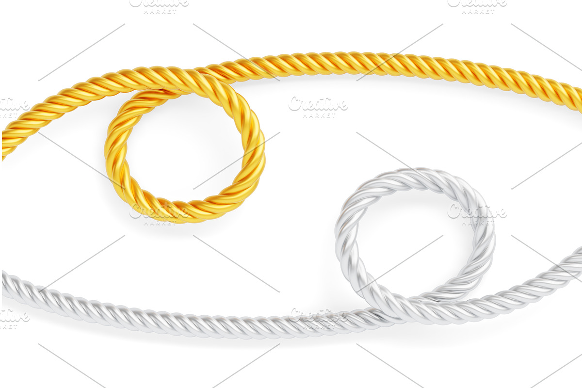 Gold and silver silk ropes with, an Object 3D Model by Marozhkastudio