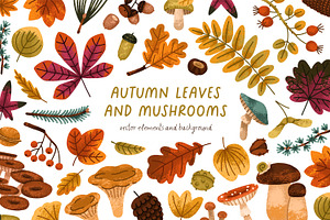 Autumn leaves. Fall set, backgrounds, a Seasonal Illustration by Good Studio