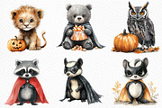 Watercolor Halloween Animals Clipart, an Illustration by Craft Nest (Thumbnail 4 of 5)