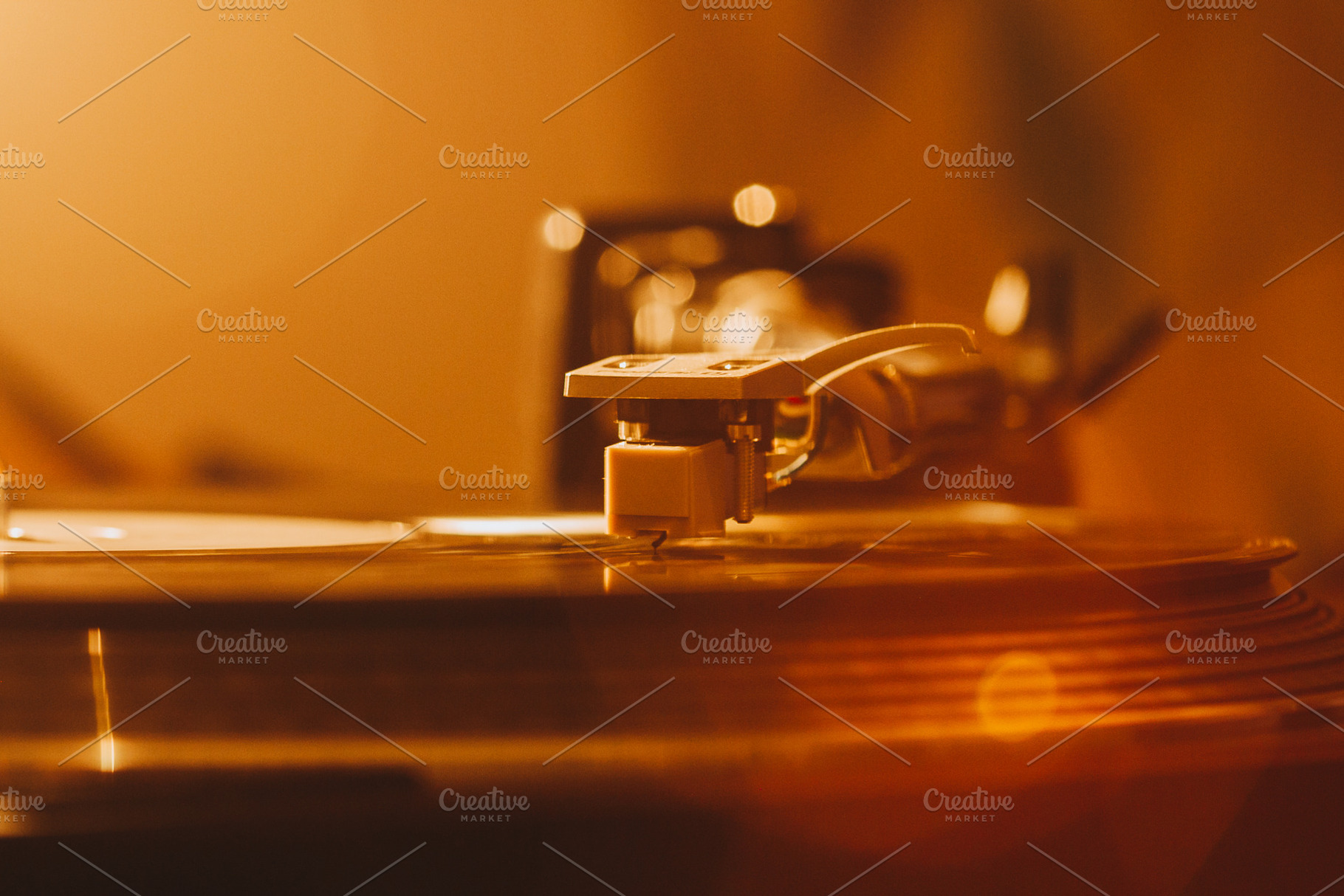 Close up of turntable needle on a vi featuring 70s, 80s, and album, a Technology Photo by telnyaw