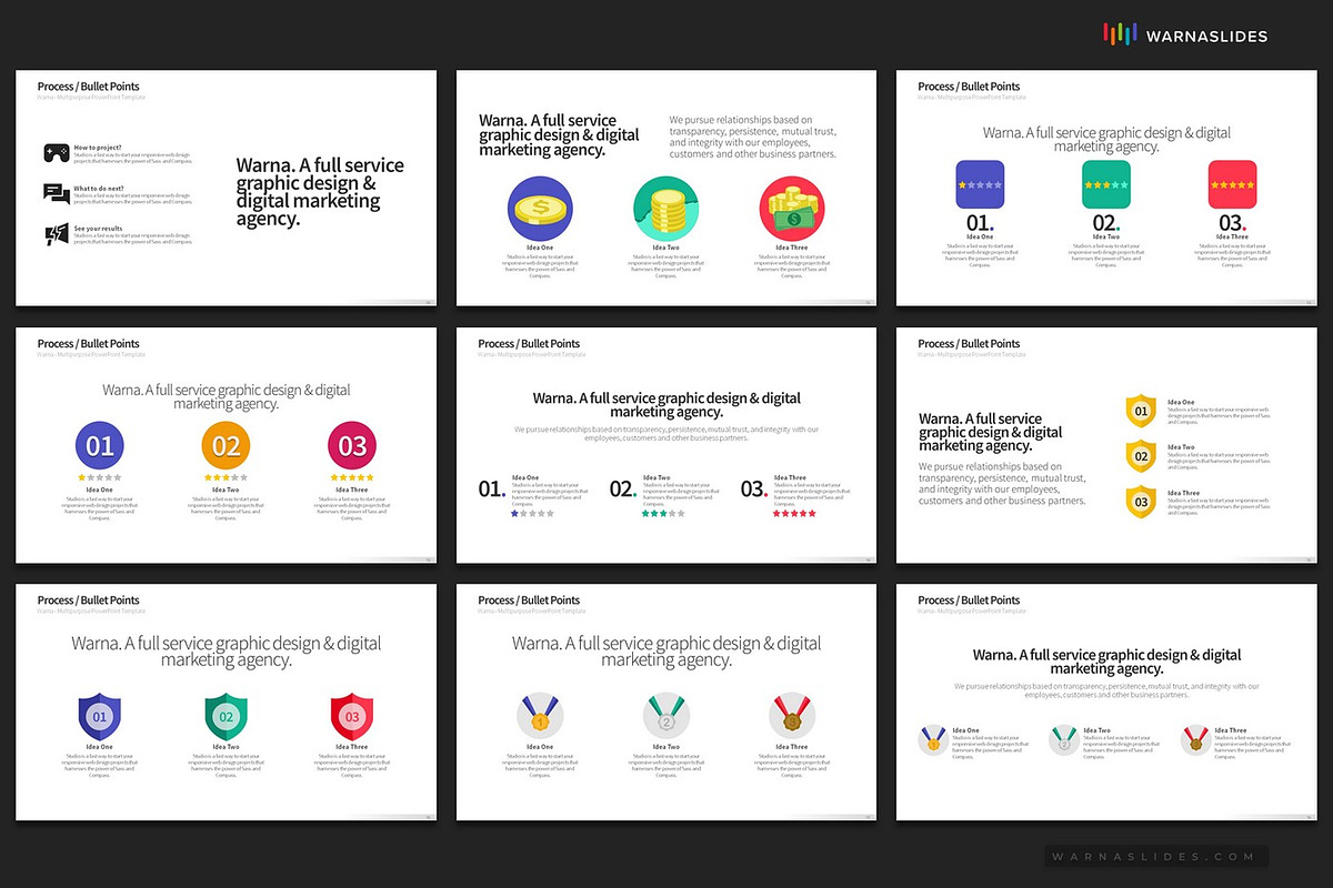 3 Bullet Points PowerPoint Templates, a Presentation Template by Warna Works (Photo 13 of 24)