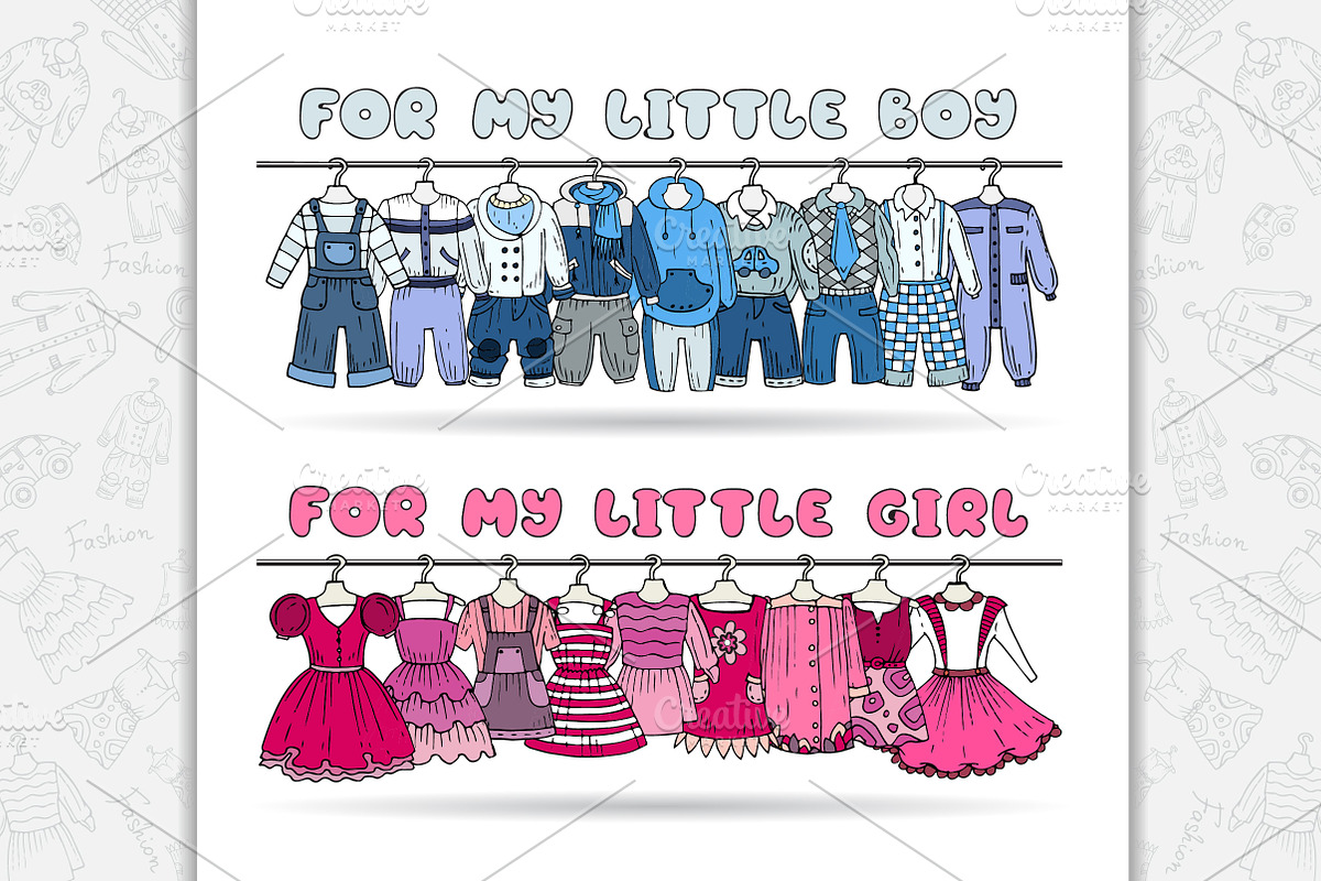 Set with cartoon children clothes
