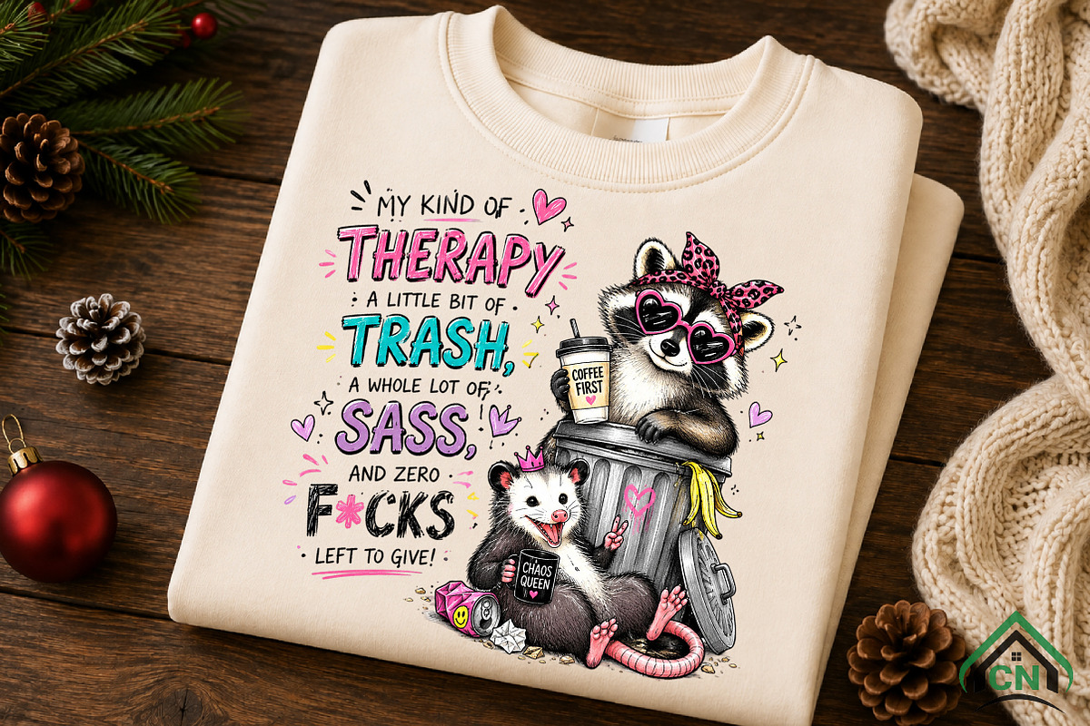 Sassy Raccoon Therapy Trash PNG, a Seasonal Illustration by Craft Nest (Photo 6 of 6)