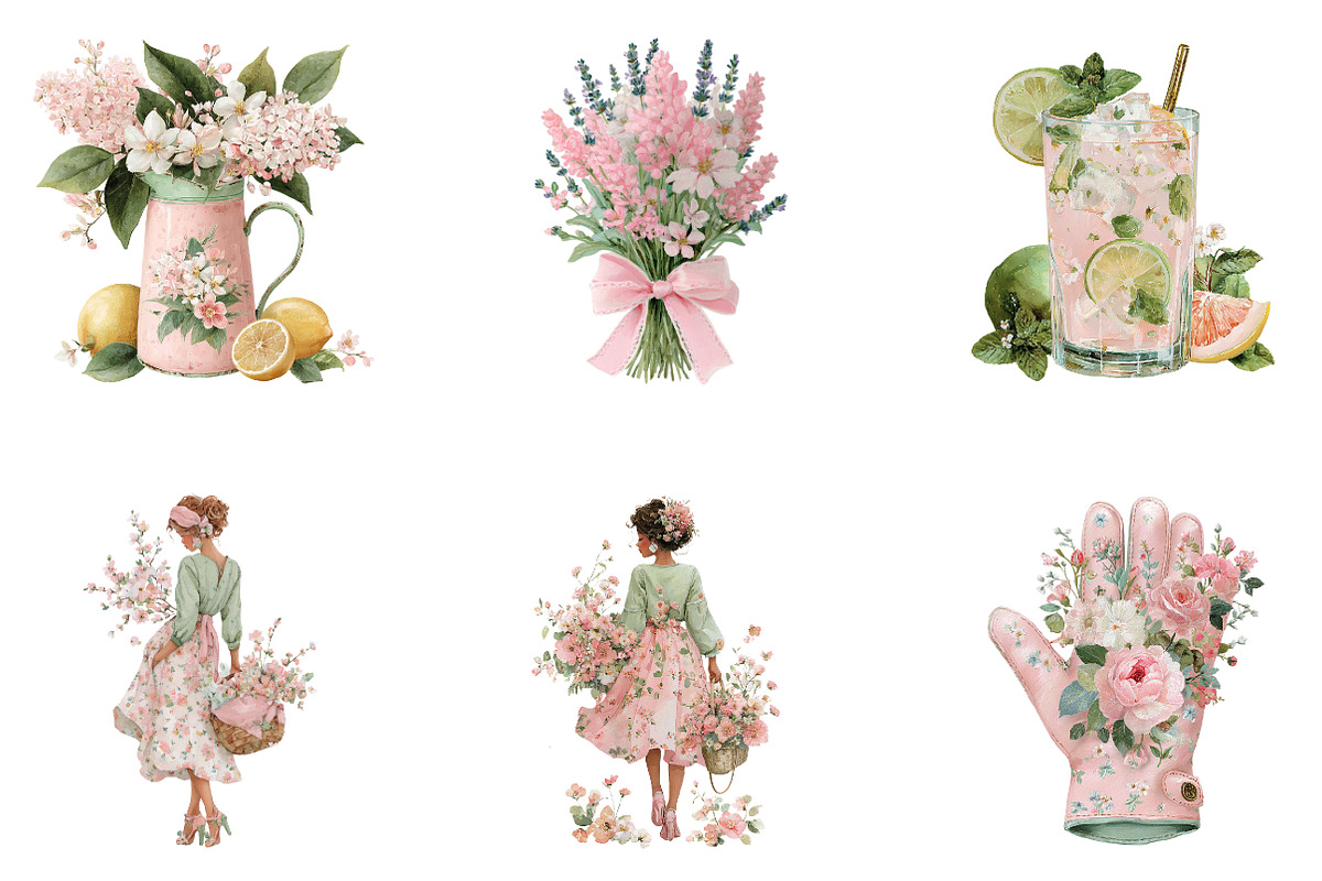 Watercolor Spring Clipart Bundle, an Illustration by CreationArt (Photo 5 of 7)
