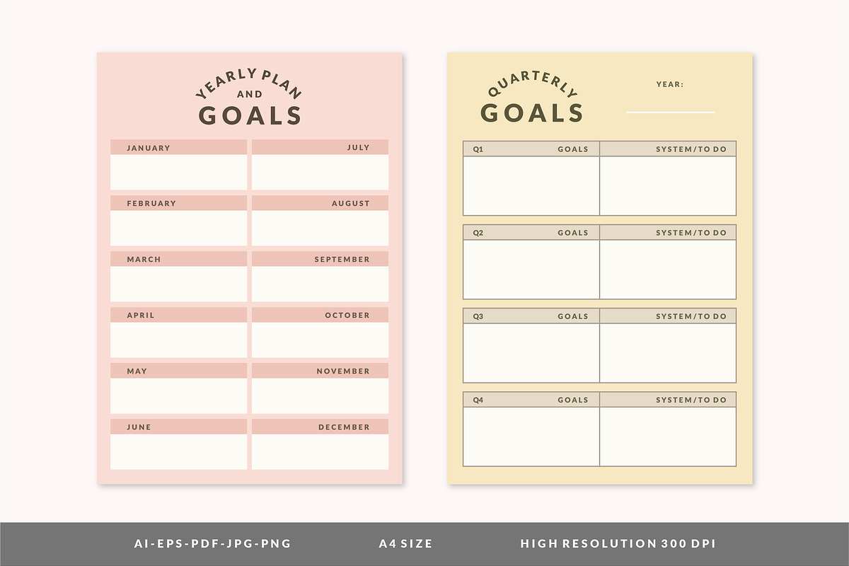 Colorful Planner Template Set, a Stationery Template by Artflorara (Photo 4 of 7)
