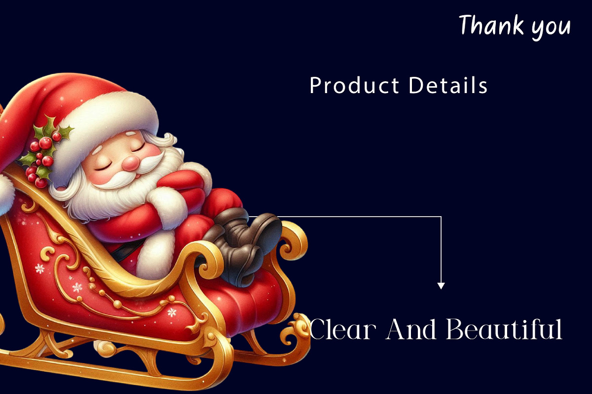 Sleeping Christmas Santa Clipart, a Work Illustration by Dream Creation (Photo 6 of 6)