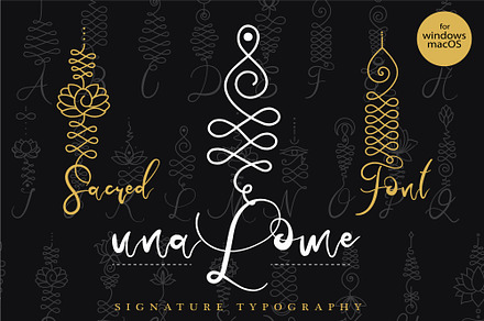 Unalome Sacred Font, a Script Font by Aleksandra Slowik