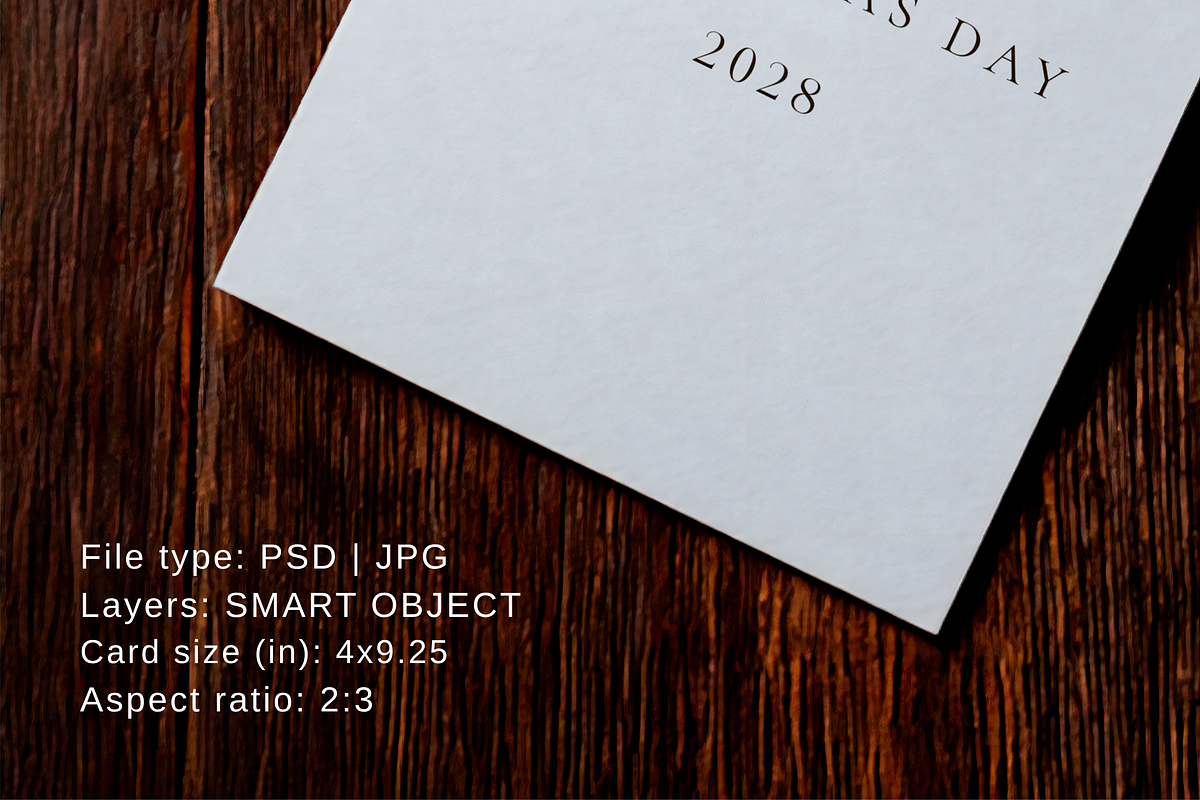 4x9.25 Christmas Dinner Menu Mockup, an Advertising Mockup by Serenefeeling (Photo 4 of 7)