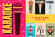 Karaoke grunge vector poster set., an Object Illustration by PoPaShop (Thumbnail 1 of 8)