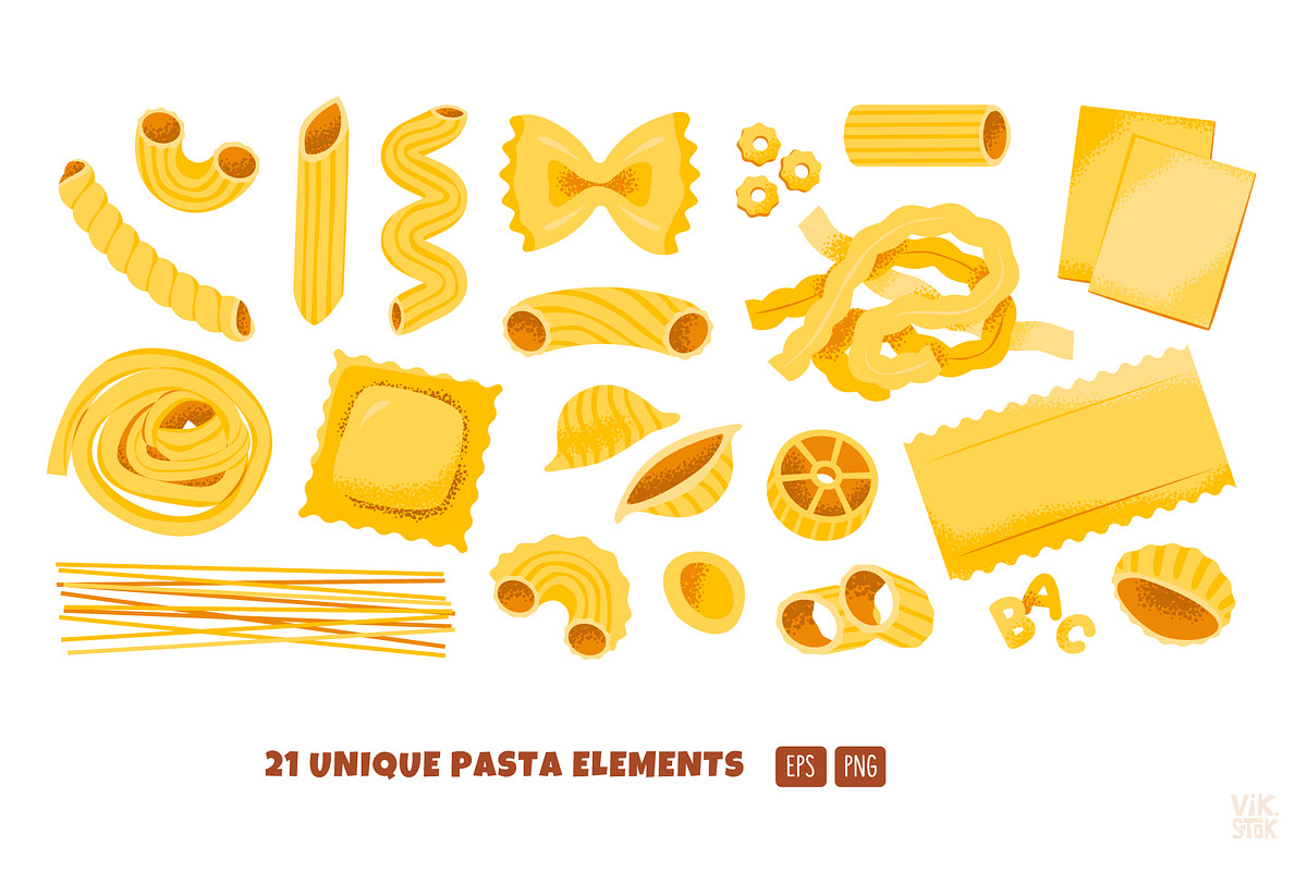 Italian Pasta | Hand-Drawn Pasta, a Food Illustration by vik.stock (Photo 2 of 6)