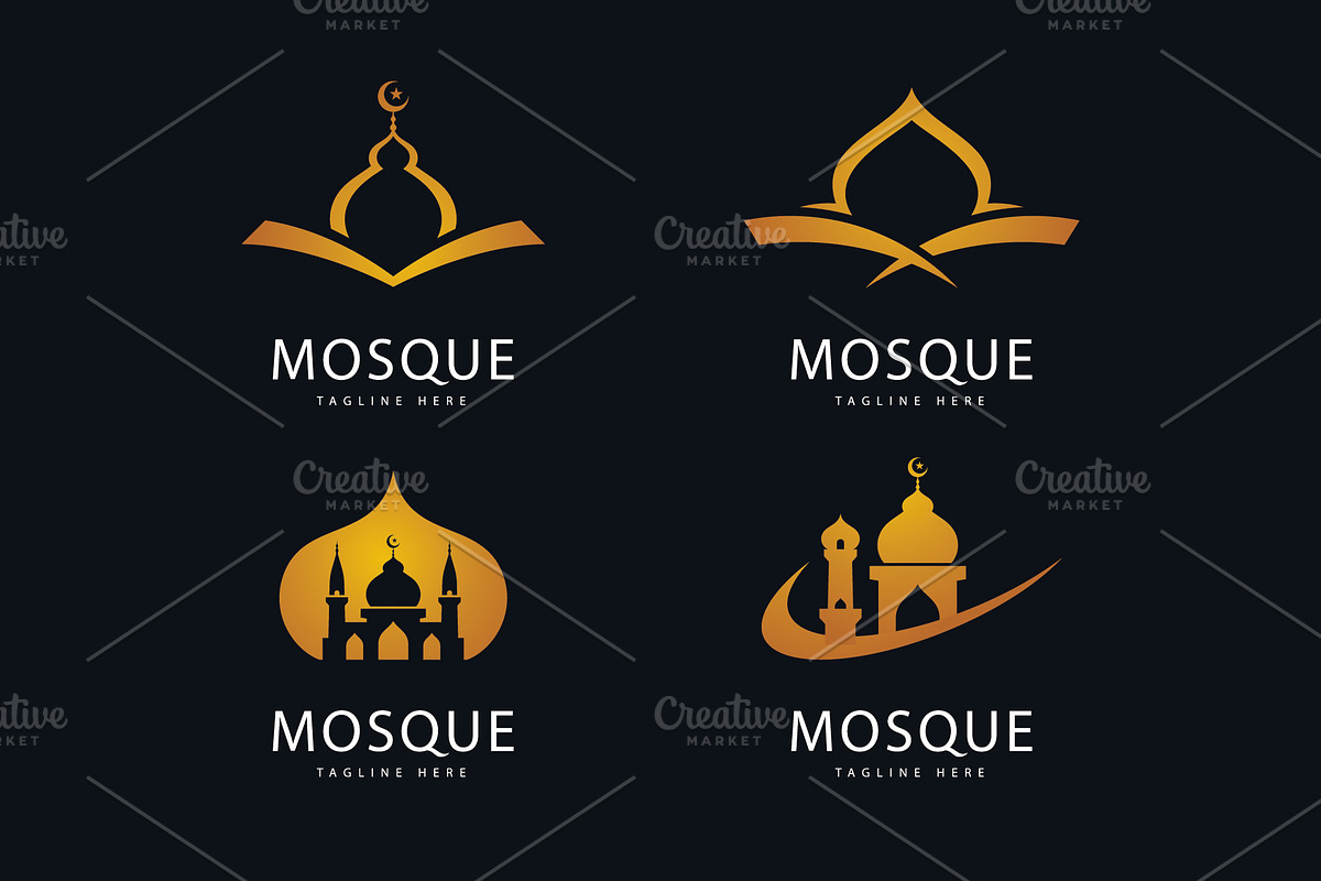 Mosque Logo Template, Islamic, a Branding & Logo Template by T.Vooka