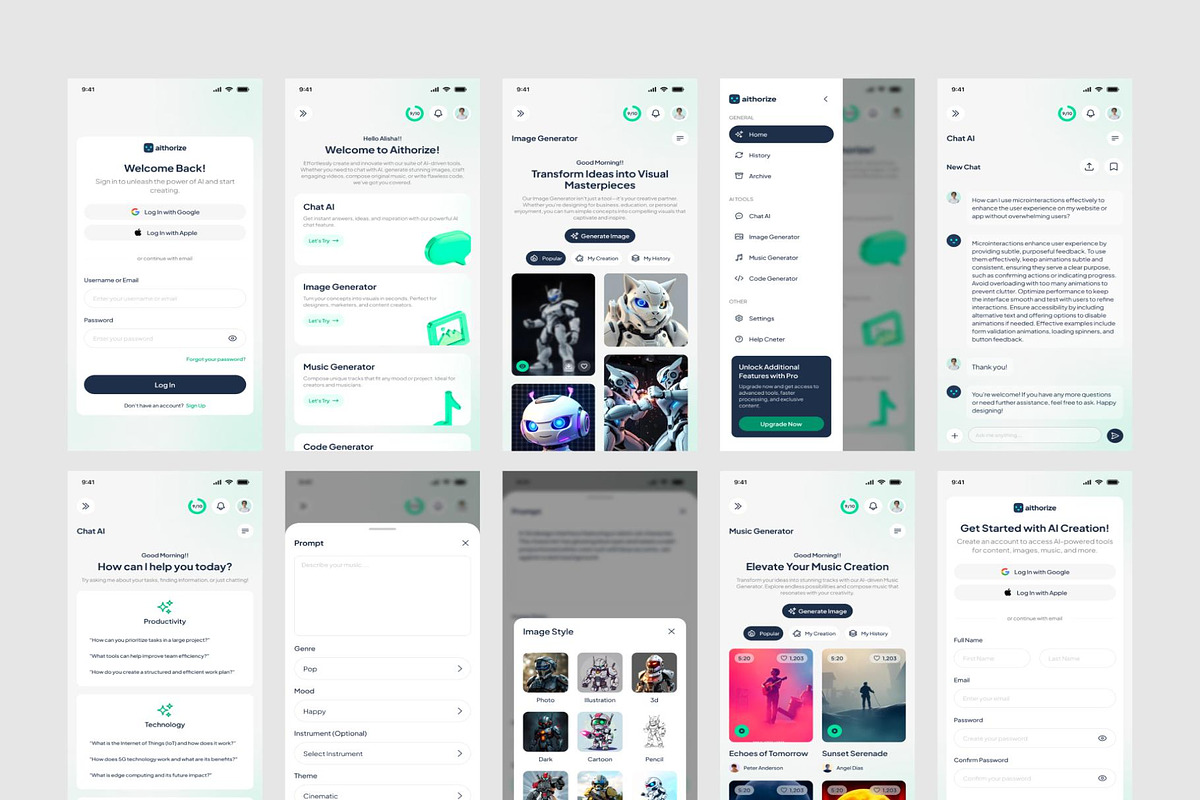 Aithorize - AI Assistant Web App, an UI Kit Template by Lumina_ui_ux202 (Photo 6 of 7)