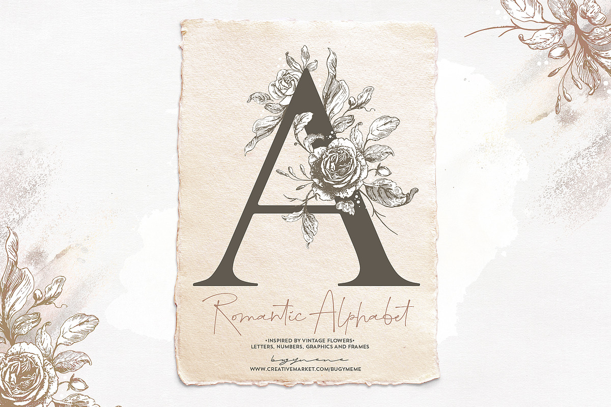 Floral Vintage Alphabet | Monograms, an Illustration by Tinydew (Photo 1 of 7)