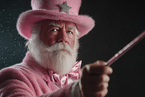Pink Santa with wand, a Photo by Beautiful things