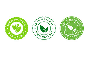 Natural Product Vector Badge Icons