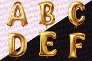 Golden Balloons Alphabet Lettering, a Decorative Illustration by LekoArt (Thumbnail 2 of 5)