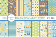 Baby Boy Alphabet paper, an Animal Illustration by Poppymoondesign (Thumbnail 1 of 2)