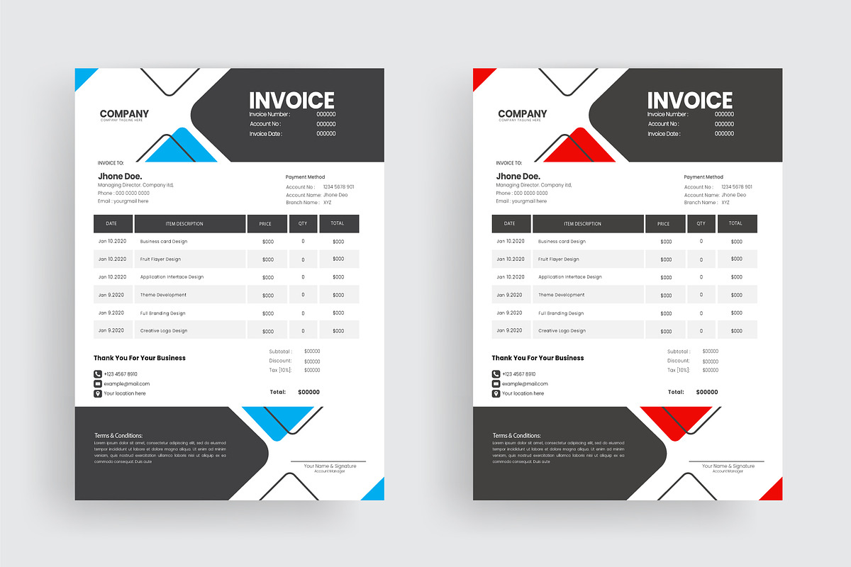 Professional Invoice Bundle, a Graphic by Jkgraphicclick (Photo 6 of 14)