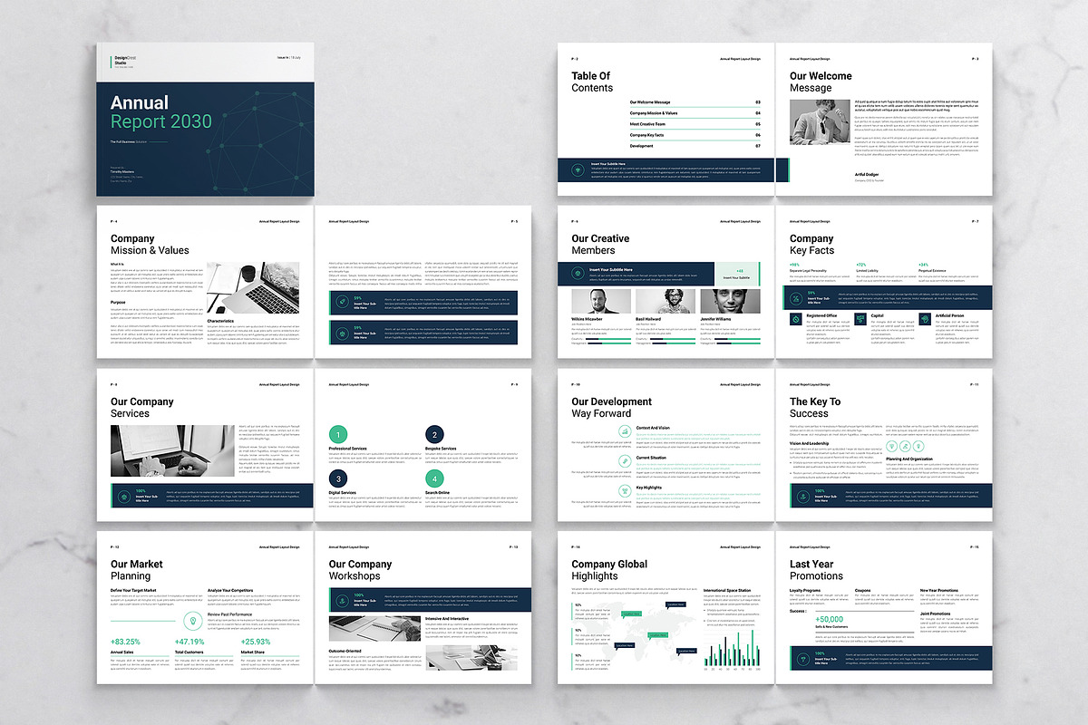 Annual Report Template Landscape, a Brochure Template by DesignCrest (Photo 12 of 13)