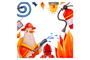 Firefighter Goose Clipart Set, a Technology Illustration by the_myro (Thumbnail 10 of 13)