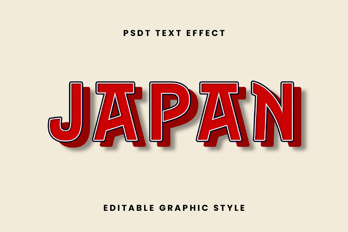 Japan Outline Shadow Text Effect