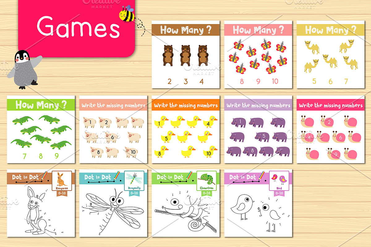 Learn number 0-10 kids worksheets., an Animal Illustration by ...