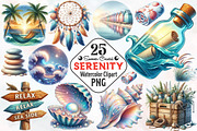 Summer Coastal Serenity Clipart, an Illustration by RobertsArt (Thumbnail 1 of 7)