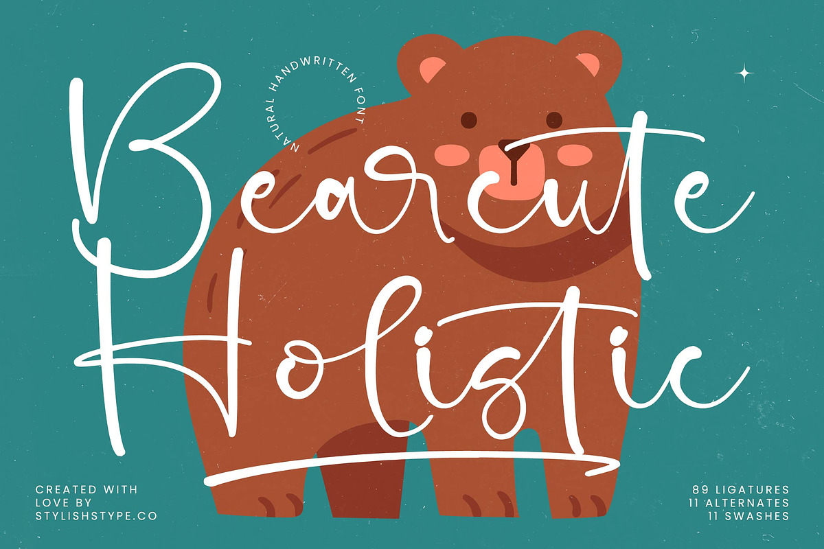 Bearcute Holistic Handwritten Font, a Script Font by stylishtype.co (Photo 1 of 20)