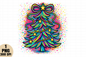 Painted Coquette Christmas Tree PNG, an Illustration by Daily.Designs