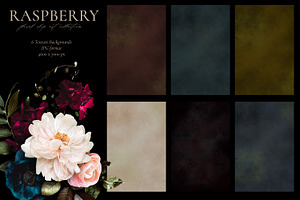 Raspberry Floral Clip Art Collection