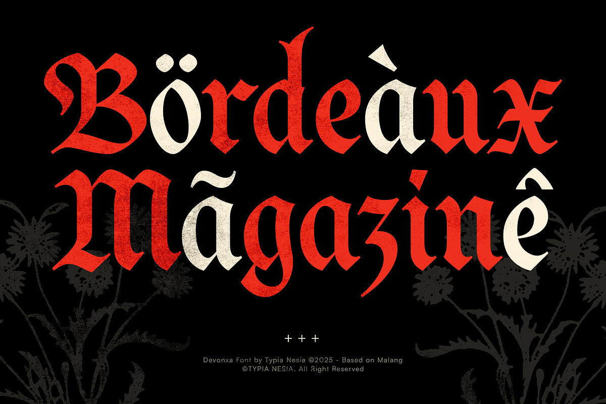 Devonxa - Modern Blackletter Font, a Blackletter Font by Typia Nesia (Photo 3 of 12)