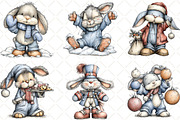 Whimsical Christmas Bunny Clipart, an Illustration by Black Bird Studio (Thumbnail 5 of 6)