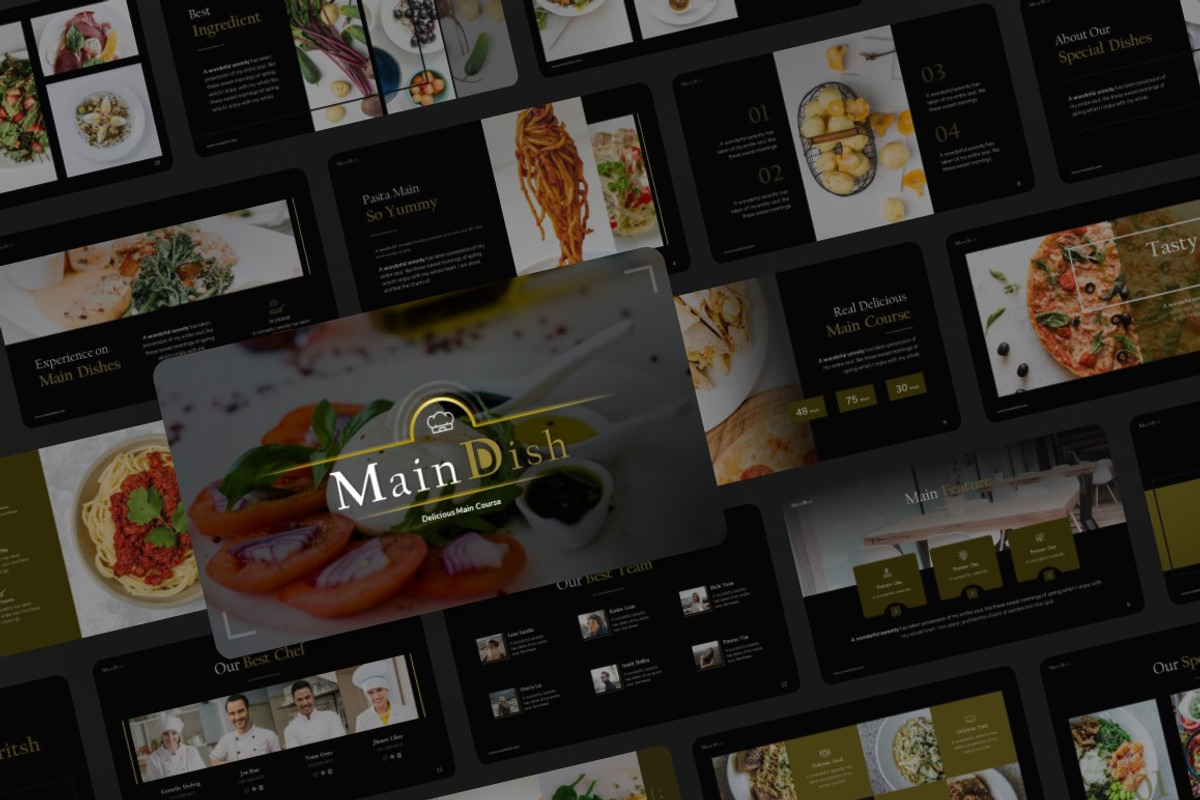 Main Dish Food Powerpoint Template, a Presentation Template by ...